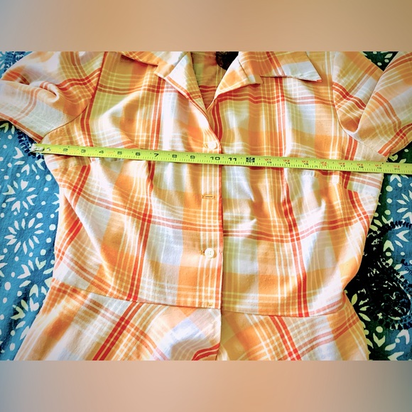 Avon Family Fashions 70’s Vintage Sz14 (photos measurements) Plaid Shirtdress - Picture 8 of 10